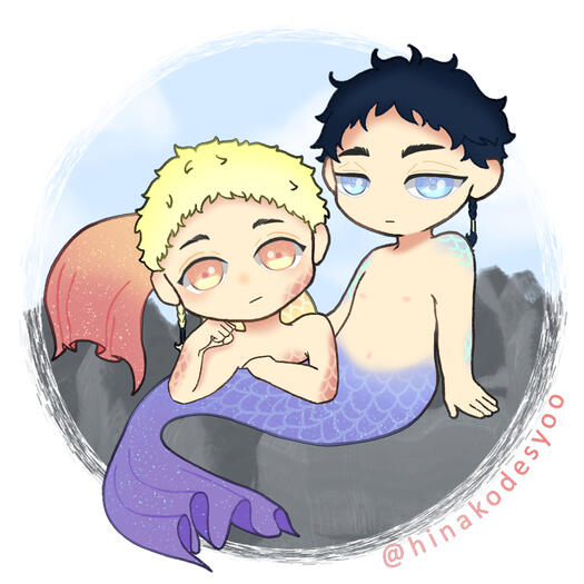 Merman-Akaashi&Tsukki